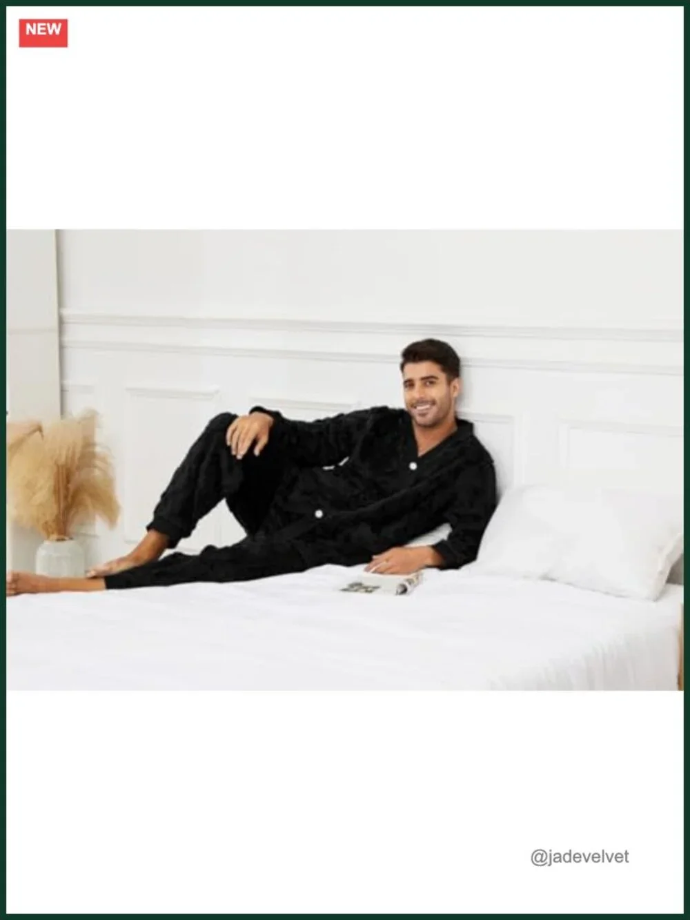 Men's Plush Pajama Sets with Pockets Cozy Loungewear Set